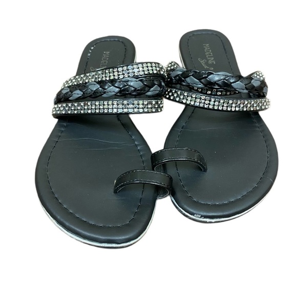 Madeline Stuart Black Sandal Rhinestone - 6M - Picture 1 of 4